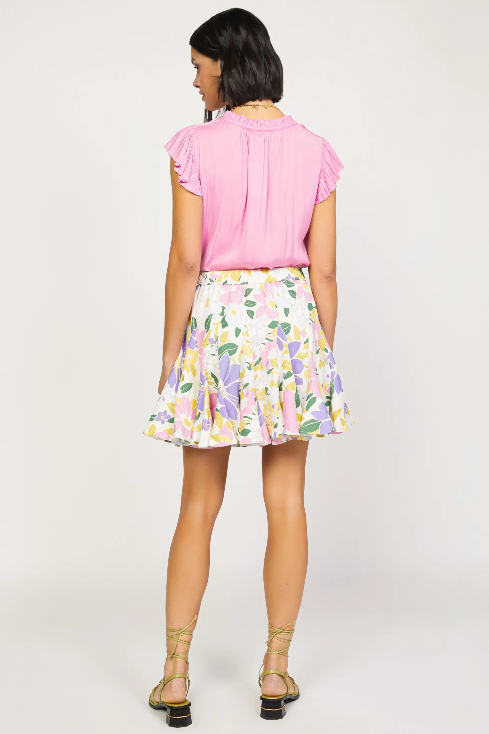 Vintage Floral Godet Skirt