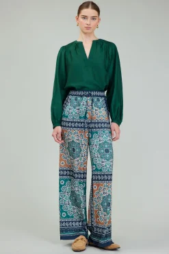 Wide Leg Bordered Pants