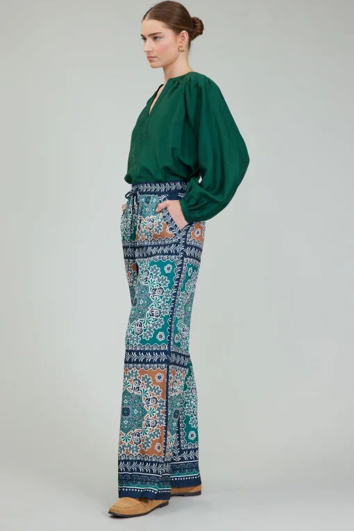 Wide Leg Bordered Pants