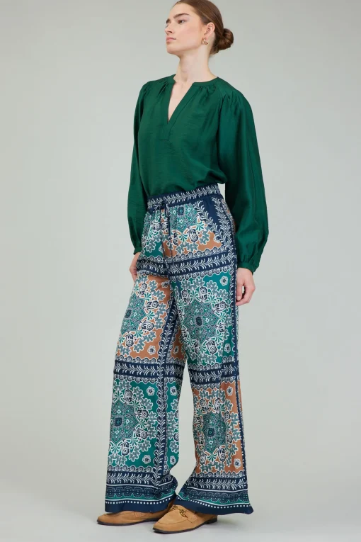 Wide Leg Bordered Pants