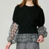Windowpane Plaid Sweater Top