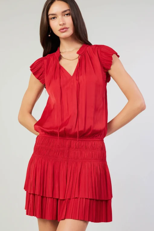 Zoey Pleated Mini Dress